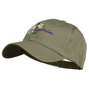 USA State Virginia Flowers Dogwood Embroidered Organic Cotton Cap