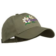 USA State Virginia Flowers Dogwood Embroidered Organic Cotton Cap