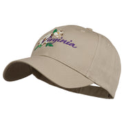 USA State Virginia Flowers Dogwood Embroidered Organic Cotton Cap