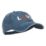 Love with Paw Symbol Embroidered Washed Cotton Cap