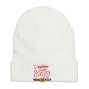 I Believe In Santa Embroidered Long Beanie