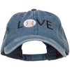 Love with Baseball Embroidered Washed Cotton Cap