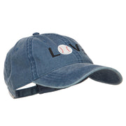 Love with Baseball Embroidered Washed Cotton Cap