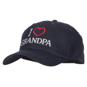 I Love Grandpa Embroidered Solid Cotton Pro Style Cap