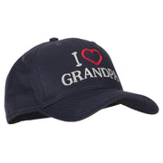 I Love Grandpa Embroidered Solid Cotton Pro Style Cap