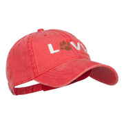 Love with Paw Symbol Embroidered Washed Cotton Cap