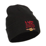 I Believe In Santa Embroidered Long Beanie