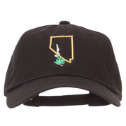 Nevada Sagebrush with Map Embroidered Unstructured Washed Cap