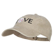 Love with Baseball Embroidered Washed Cotton Cap