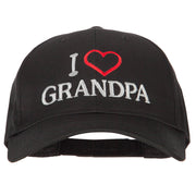 I Love Grandpa Embroidered Solid Cotton Pro Style Cap