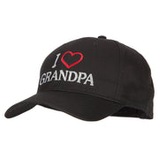 I Love Grandpa Embroidered Solid Cotton Pro Style Cap