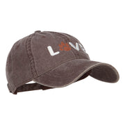 Love with Paw Symbol Embroidered Washed Cotton Cap