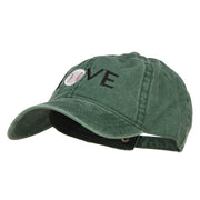 Love with Baseball Embroidered Washed Cotton Cap