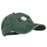 Love with Baseball Embroidered Washed Cotton Cap