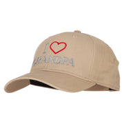 I Love Grandpa Embroidered Solid Cotton Pro Style Cap