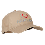 I Love Grandpa Embroidered Solid Cotton Pro Style Cap