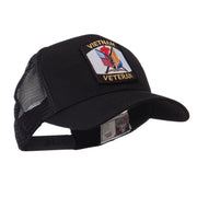 Veteran Embroidered Military Patched Mesh Cap