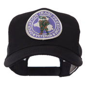 Veteran Embroidered Military Patched Mesh Cap