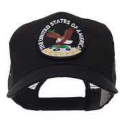 Veteran Embroidered Military Patched Mesh Cap