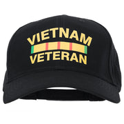 Vietnam Veteran Badge with Letters Heat Transfer Solid Cotton Pro Style Cap