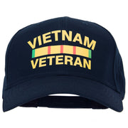 Vietnam Veteran Badge with Letters Heat Transfer Solid Cotton Pro Style Cap