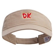 Mario DK Donkey Embroidered Pro Style Cotton Twill Washed Visor - Khaki OSFM