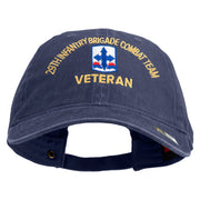 U.S. Army 29th Infantry Brigade Combat Team Embroidered Washed Solid Pigment Dyed Cotton Twill Brass Buckle Cap - Navy OSFM