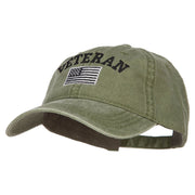 Veteran Flag Embroidered Washed Cap