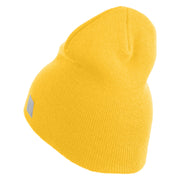 Navy Veteran Flag Symbol Embroidered Heavyweight Classic Knit Short Beanie - Gold OSFM