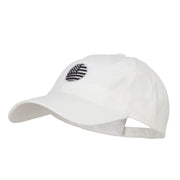 Circle Silver American Flag Embroidered Washed Cap