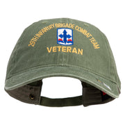 U.S. Army 29th Infantry Brigade Combat Team Embroidered Washed Solid Pigment Dyed Cotton Twill Brass Buckle Cap - Olive OSFM