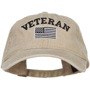 Veteran Flag Embroidered Washed Cap