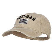 Veteran Flag Embroidered Washed Cap