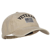 Veteran Flag Embroidered Washed Cap