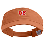 Mario DK Donkey Embroidered Pro Style Cotton Twill Washed Visor - Orange OSFM