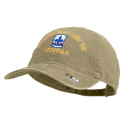 U.S. Army 29th Infantry Brigade Combat Team Embroidered Washed Solid Pigment Dyed Cotton Twill Brass Buckle Cap - Khaki OSFM