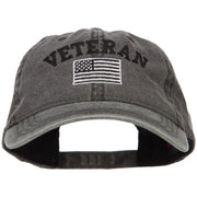 Veteran Flag Embroidered Washed Cap