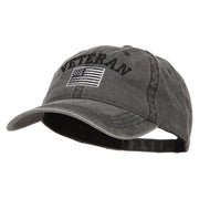 Veteran Flag Embroidered Washed Cap