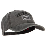 Veteran Flag Embroidered Washed Cap