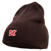 Mario DK Donkey Embroidered 8 inch Acrylic Short Beanie - Brown OSFM