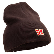 Mario DK Donkey Embroidered 8 inch Acrylic Short Beanie - Brown OSFM