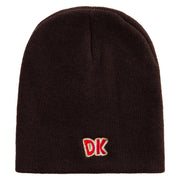 Mario DK Donkey Embroidered 8 inch Acrylic Short Beanie - Brown OSFM