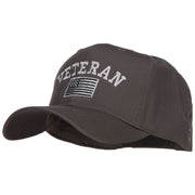 Veteran Silver Flag Embroidered Twill Cap