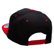 Cute Cowboy Boots Embroidered Wool Blend 2 Tone Classic Snapback - Black-Red OSFM