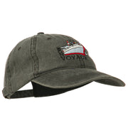 Bon Voyage Ship Embroidered Washed Cap