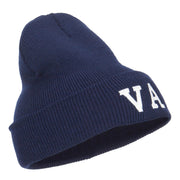 VA Virginia State Embroidered Long Beanie