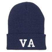 VA Virginia State Embroidered Long Beanie