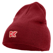 Mario DK Donkey Embroidered 8 inch Acrylic Short Beanie - Red OSFM