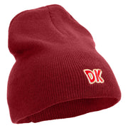 Mario DK Donkey Embroidered 8 inch Acrylic Short Beanie - Red OSFM