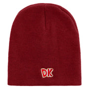 Mario DK Donkey Embroidered 8 inch Acrylic Short Beanie - Red OSFM